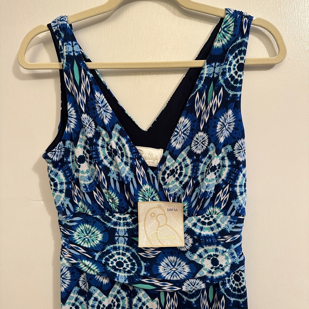 Pappagallo Women’s Wide Leg Jumpsuit Blue Print Sleeveless Size Small - Picture 4 of 5